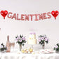 TONIFUL 16 Inch Rose Gold Galentines Letter Balloons Valentines Day Foil Alphabet Balloons Banner for Galentines Day Wedding Br