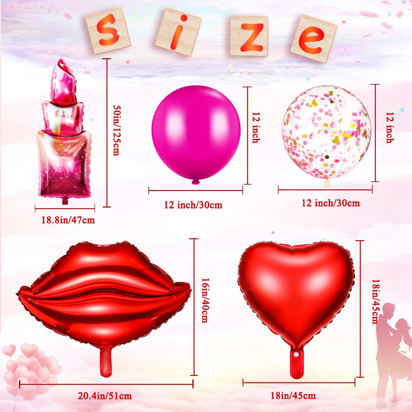 Sumind Happy Galentines Day Decorations Happy Galentines Day Banner Pink Red Heart Banners and Red Lips Lipstick Heart Balloon