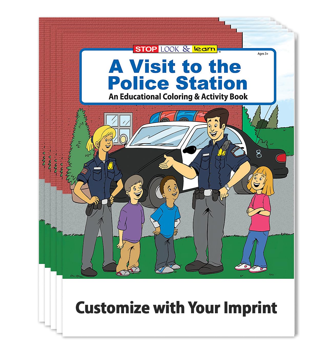 ZOCO - Police Custom Promotional Coloring Books for Kids (250 Bulk Pack, Without Crayons) - Games, Puzzles, Activities - Officer