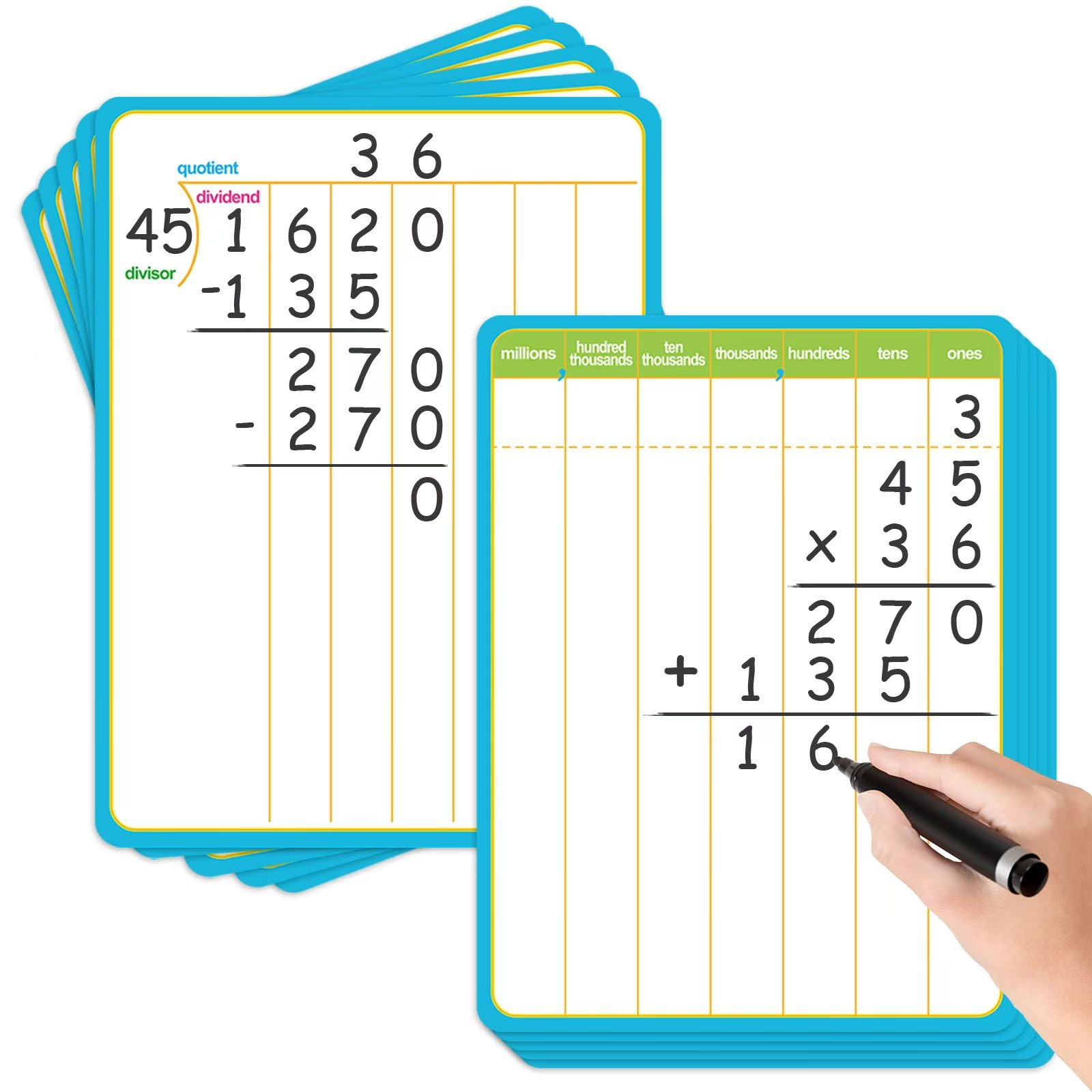 Praxikidy Division Dry Erase Flash Card