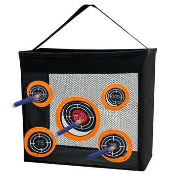 Shooting Practice Target Toy Storage Mesh Bag Compatible With Nerf Darts, Portable & Foldable Dart Zone For Kids Boys Girls 6+
