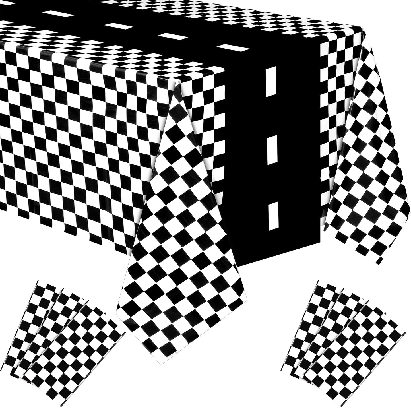 Irenare 6 Sheets Car Birthday Party Supplies Racing Party Decorations Road Tablecloth Racetrack Table Runner Table Covers for Ki