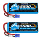 Yowoo 3S Lipo Battery 150C 5500mAh 11.1V Graphene Battery EC5 Connector with Metal Plates for RC Airplane Helicopter F450 Quadco