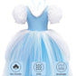MDYCW Princess Cinderella Halloween Costume with Accessories for Girls, Birthday Party Fairy Dress Up