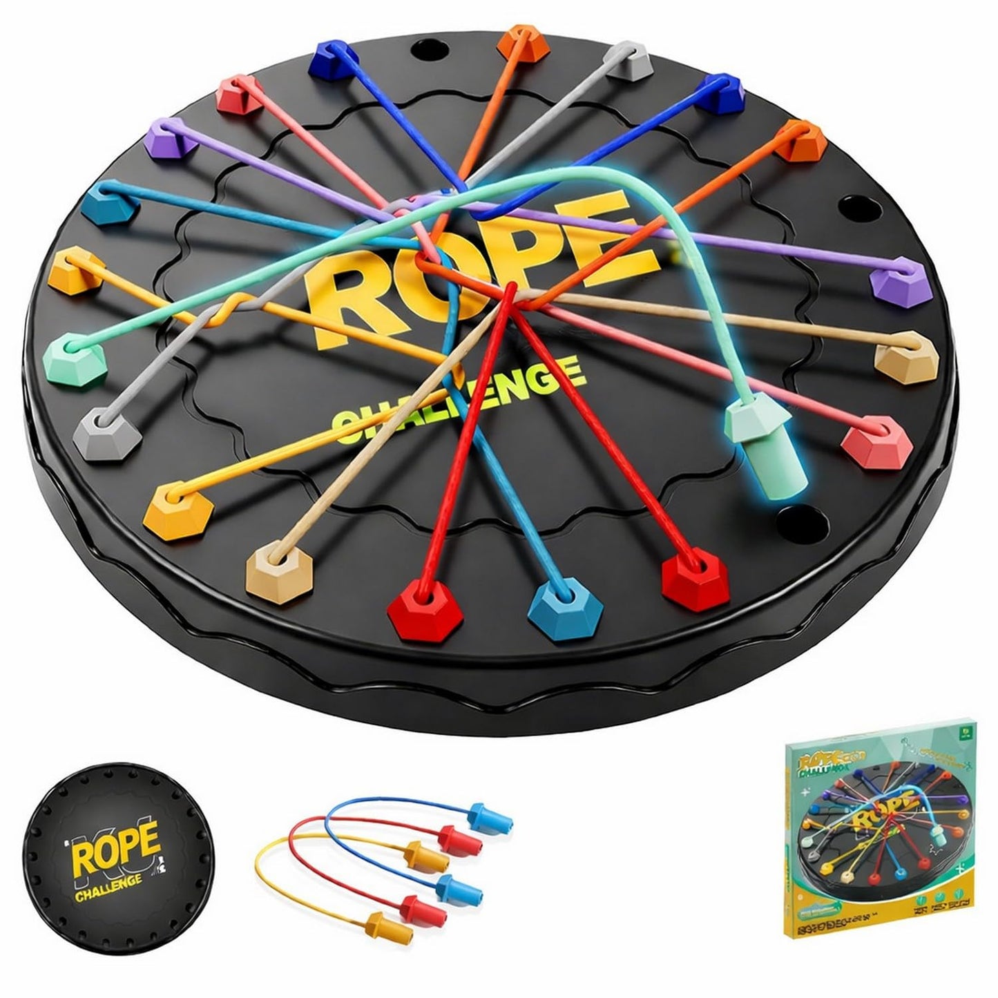 WRONTEX Rope Untangling Puzzle Game 10in1 Brain Teaser Set for Kids & Adults | Twisted Rope Logic Challenge Toy | Educational 