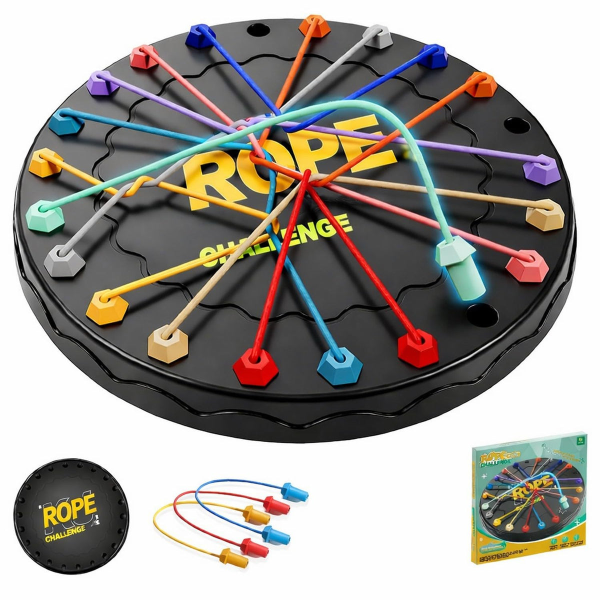 YODIFY Rope Untangling Puzzle Game 10in1 Brain Teaser Set for Kids & Adults | Twisted Rope Logic Challenge Toy | Educational S