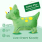 INPANY Bouncy Dinosaur Hopper Toy, Green Plush Triceratops, Medium Size, Inflatable Ride-On for 2-4 Year Old Kids, Indoor/Outdoor Fun