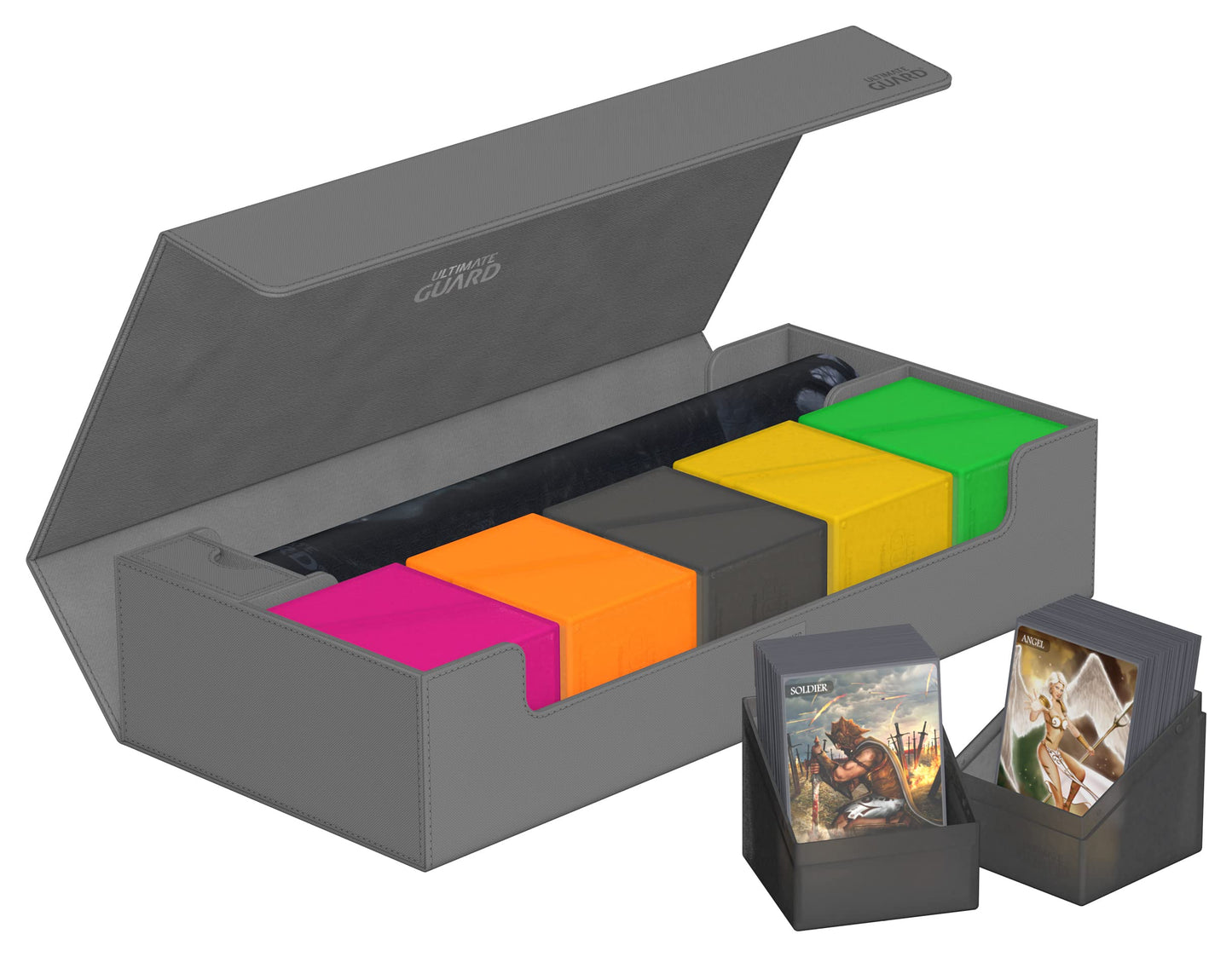 Ultimate Guard Superhive 550+, Deck Case For 550 Double-Sleeved Tcg Cards, Grey, Compatible With Boulders, Magnetic Closure & Microfiber Inner Lining