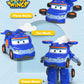 Super Wings 5 Inch Transformer Toys Leo Action Figure, Transforming Airplane To Robot, Season 5 New Character, Fun Toy Plane For 3 4 5 Years Old Boys Girls, Preschool Birthday Gift For Kids, Blue