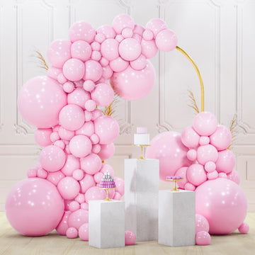 Partywoo Pastel Pink Balloons, 140 Pcs Pink Balloons Different Sizes Pack Of 18 Inch 12 Inch 10 Inch 5 Inch Baby Pink Balloons For Balloon Garland Balloon Arch As Birthday Party Decorations, Pink-Q05