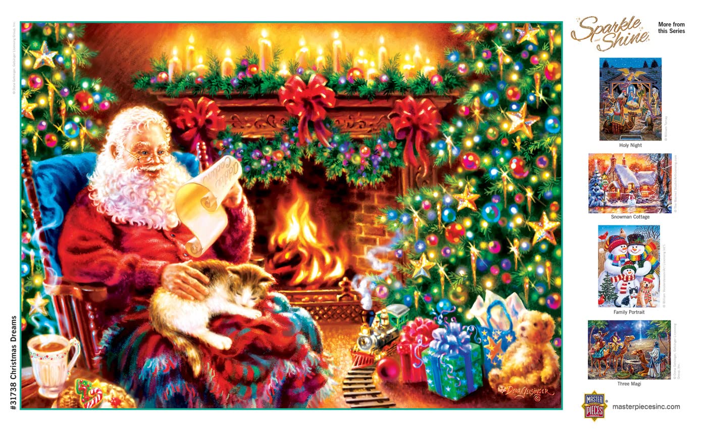 Masterpieces 500 Piece Glitter Jigsaw Puzzle - Christmas Dreams - 15''X21''