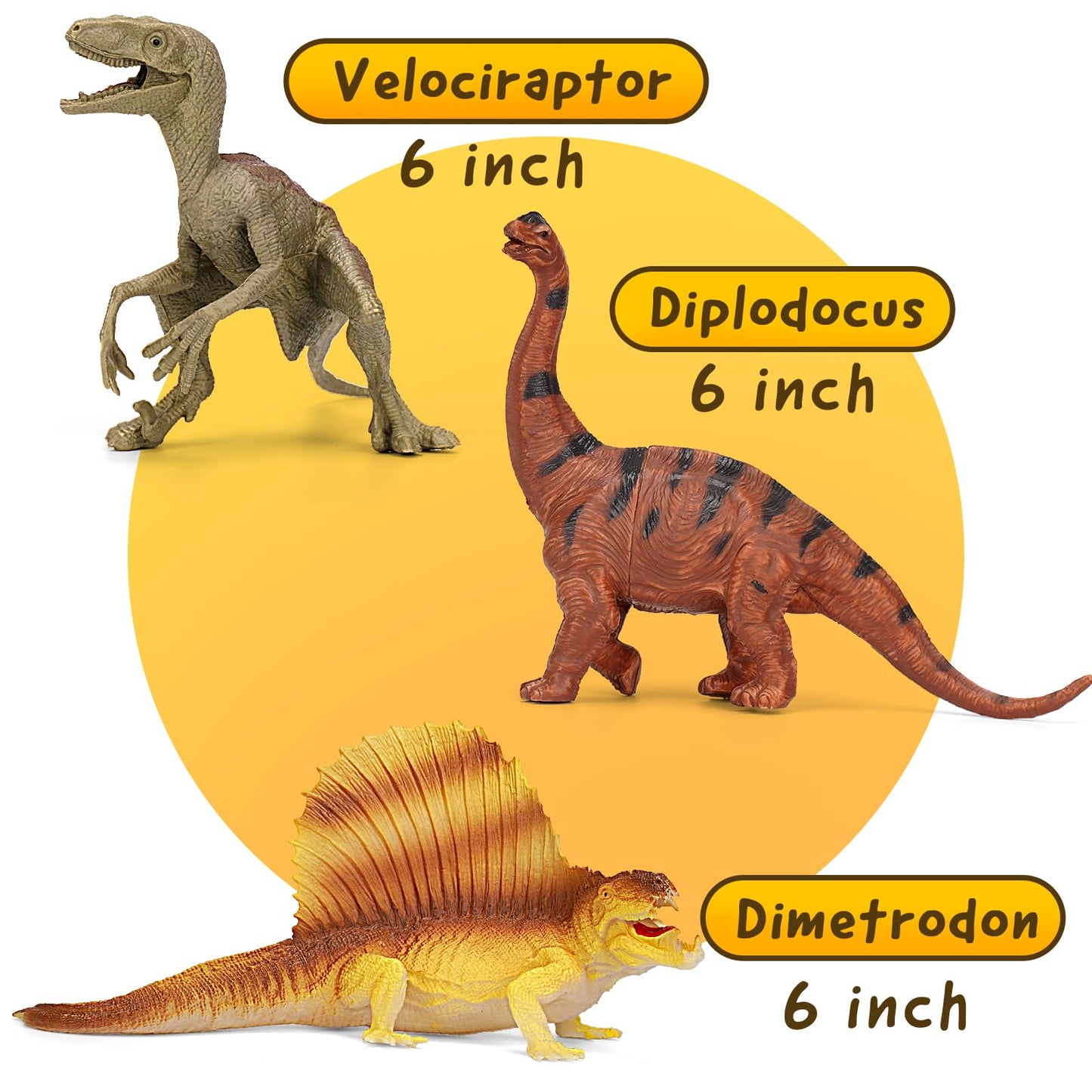 Dinosaur Toys For Kids 3-5, 8 Pcs Realistic Plastic Dinosaur Toys Set, Toddler Dinosaur Toy, 6'' To 10'' Large Dinosaurs Toys Fo