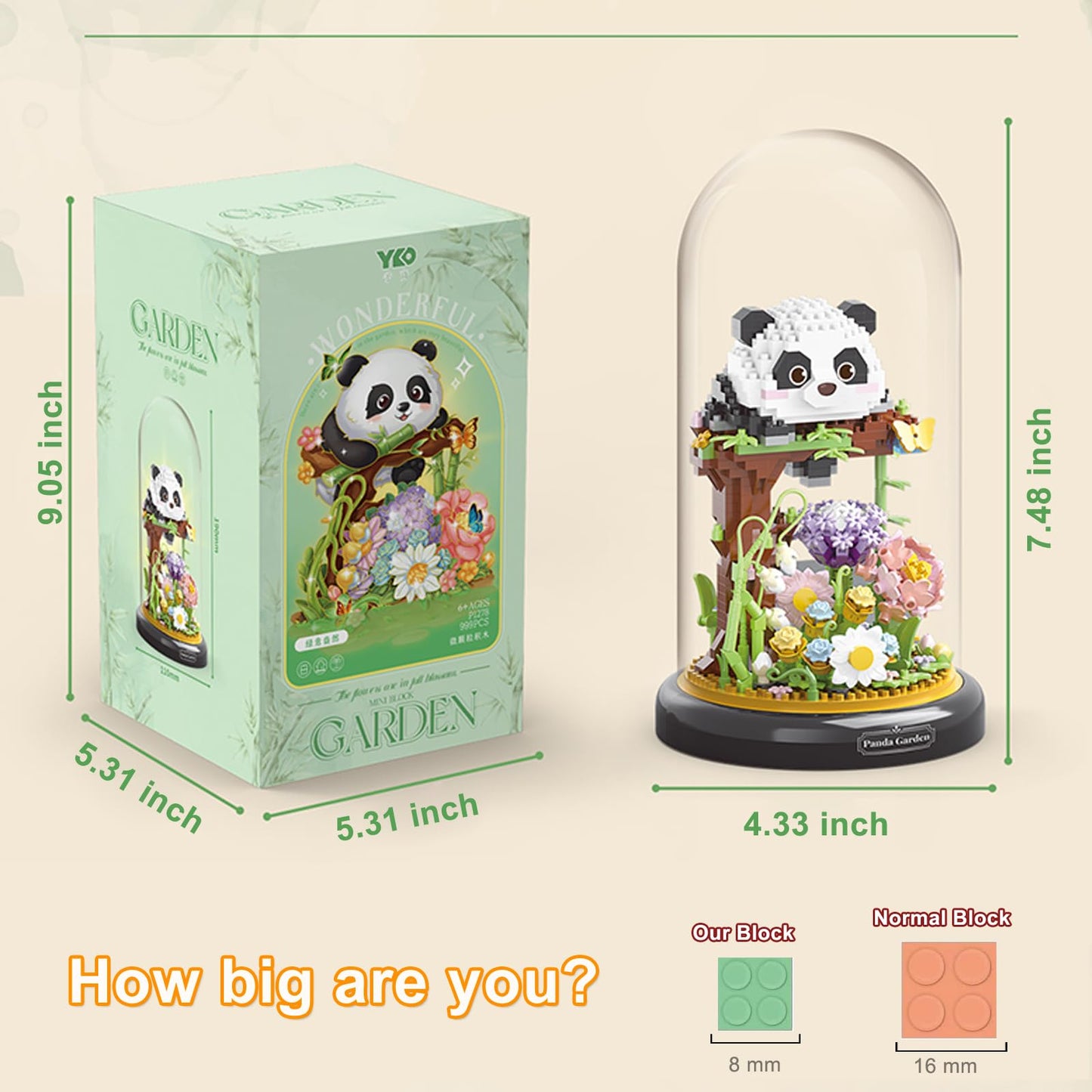 QARULUS Panda Flower Building Set for mature-themed Plant Friend Set Bonsai Tree Party Favors for Kids Animal Building Blocks Valentines New Year Easter Birthday Gift for Boys Girls Age 6-12+(Panda Flowers)