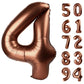 Dark Brown 4 Balloon, Coffee Brown Number Balloons 40 Inch, 4Th Chocolate Brown Party Decorations, Brown Four Large Numbers For