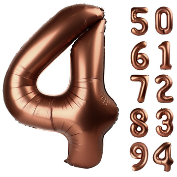 Dark Brown 4 Balloon, Coffee Brown Number Balloons 40 Inch, 4Th Chocolate Brown Party Decorations, Brown Four Large Numbers For