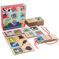UJEAVETTE Linden Plywood Threading Puzzle Flat Tiles Animal Shadow Puzzle Fine Motor Skills Wooden Animal Sorting Board, Shadow 