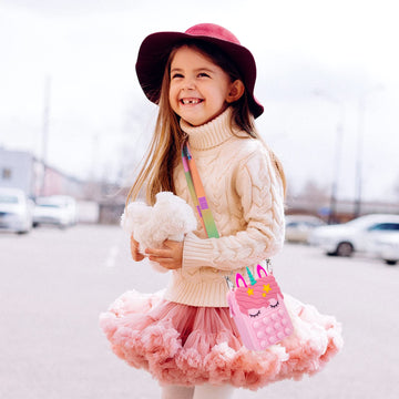 Civan Pink Unicorn Pop Purse for Girls  Beach Mini Pop Fidget Toy for Girls  Push Pop Bubble Fidget Sensory Toy  Stress Release Pop Coin Purse  Christmas Stocking Birthday Party Favors Unicorn Gifts