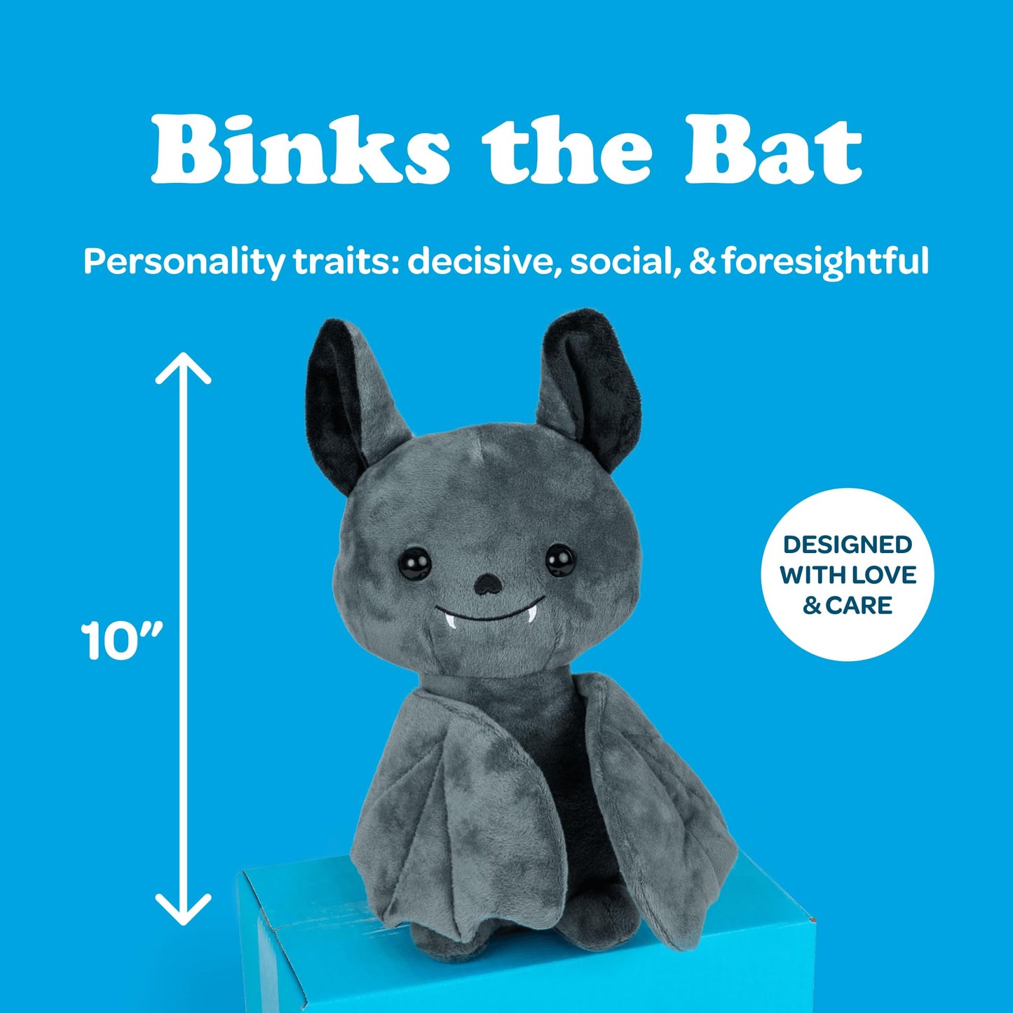 Sendafriend Binks The Bat Stuffed Animal Care Package, Someone Loves You Box, Great Gift For Any Reason (Miss You Notecard)