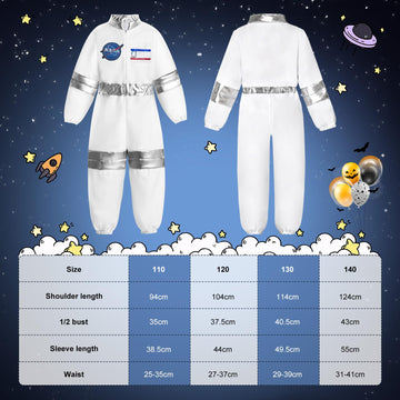 Yqbfb Nasa Astronaut Costumes For Kids: America Spacesuit For Boys Girls Space Jumpsuit Set Halloween Dress Up Cosply (Astronaut