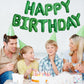 Toniful Green Happy Birthday Balloons Banner 16 Inch Mylar Foil Letters Birthday Sign Banner Bunting Reusable For Girls Boys Kid