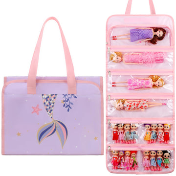 Jianya Dolls Storage Bag Toys Display Carrying Storage Organizer Clear View Compatible With All Surprise Dolls Small Toy, Lilac