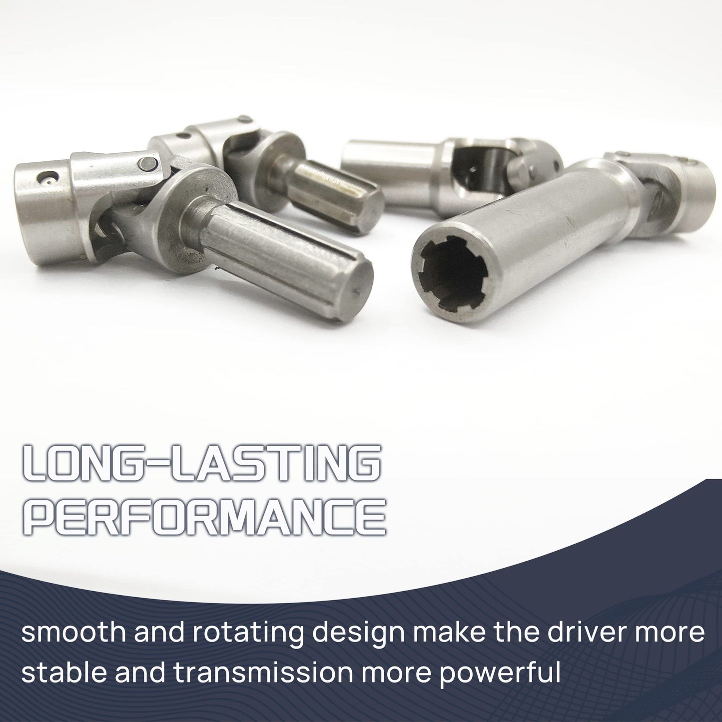 Hoplex Stainless Steel Drive Shaft Front Rear Center Driveshafts For 1/18Th Trx4M Defender Bronco Rc Crawler Car Upgrades 2Pcs(S