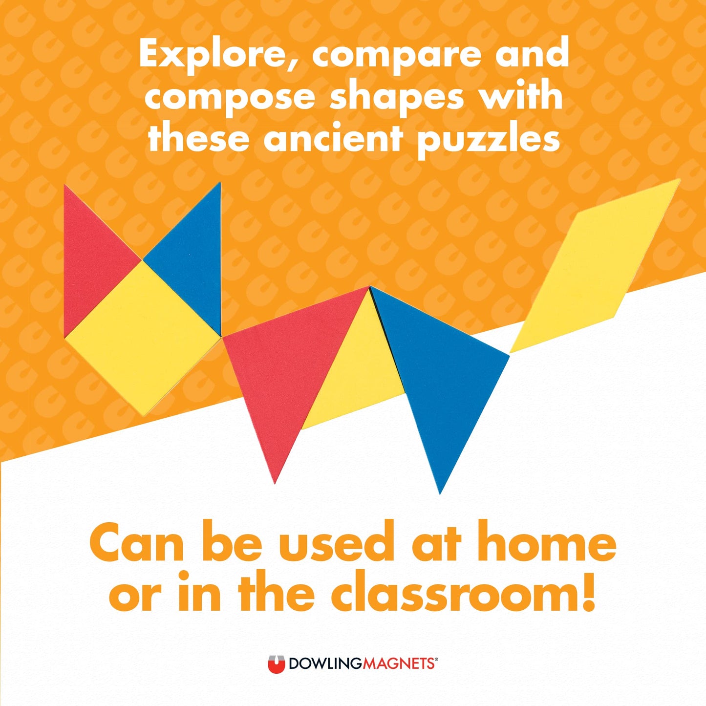 Dowling Magnets Foam Fun Magnet Tangrams, Set Of 56