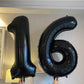 Black 16 Number Balloons Giant Jumbo Number 16 Foil Mylar Balloons For Girl Boy Men 16Th Birthday Party Supplies 16 Anniversary