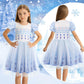 Benylion Princess Dress For Girls Princess Dresses Party Wear Puff Sleeve Tulle Dress For 3-4 Years,White