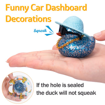 Wonuu Car Accessories Rubber Ducks Dashboard Decorations Rubber Duck Pink Accessories Dashboard Duck Car Decorations Car Ducks For Dashboard Car Duck Car Dashboard Decorations, Bg-Black-Strawhatblack
