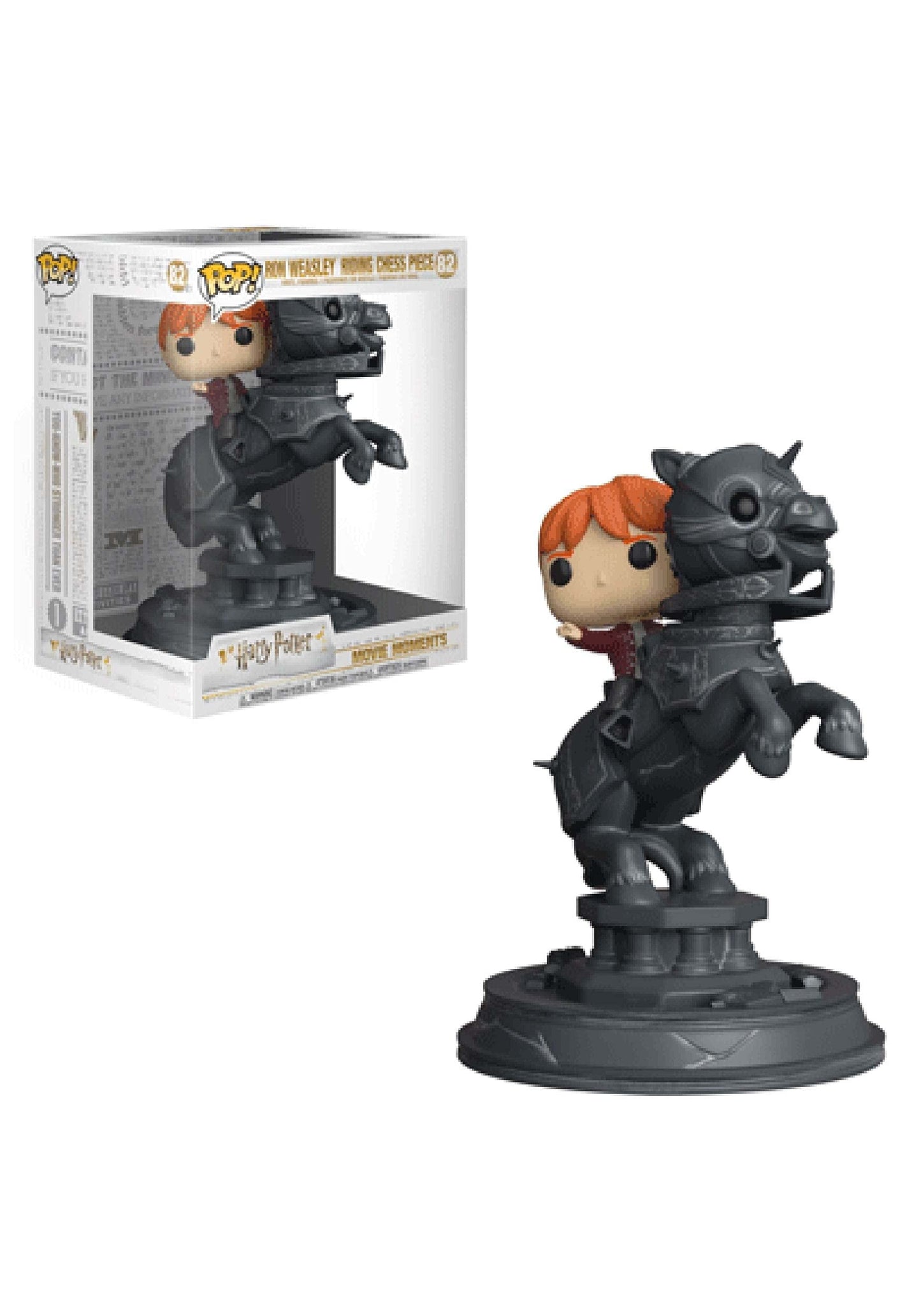 Funko Movie Moment: Harry Potter & Ron Riding Chesspiece, Multicolor, Model 35518, Resin Collectible