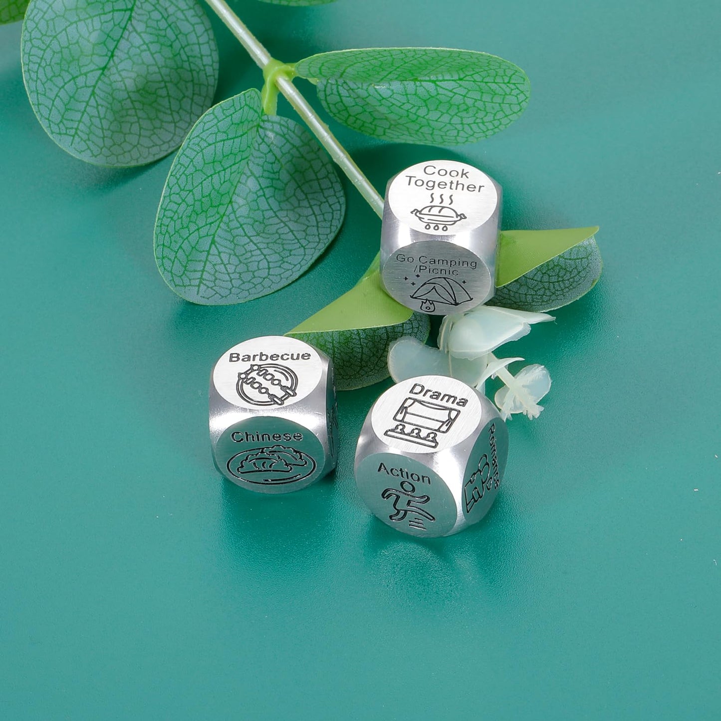 3PCS Food Decision Dice Bridesmaid Gifts for Wedding Bachelorette Party Games for Bride Bridal Shower Gifts 50th 11th Anniversar