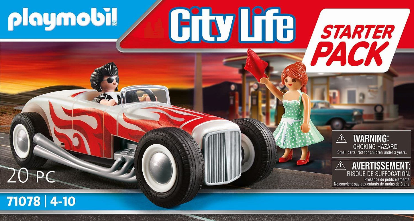 Playmobil Hot Rod Starter Pack - Red, One Size, Plastic, Model 71078