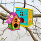 Sawysine 93 Pcs DIY Birdhouse Kits for Kids to Build, 36 Wooden Bird House 6 Shapes and 57 Butterfly Sticker for Children Spring