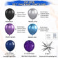 Space Balloon Arch Kit, Space Birthday Decorations Blue Purple Silver Balloon Arch Garland Kit Metallic Chrome Balloons 4D Star