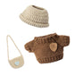 Handcrafted Clothes for Labub Doll enhanced Dolls Outfit 3 Pieces Stylish Doll Accessories Compatible with 5.91/6.7inch (15/17cm) Dolls Hat Sweater and Bag