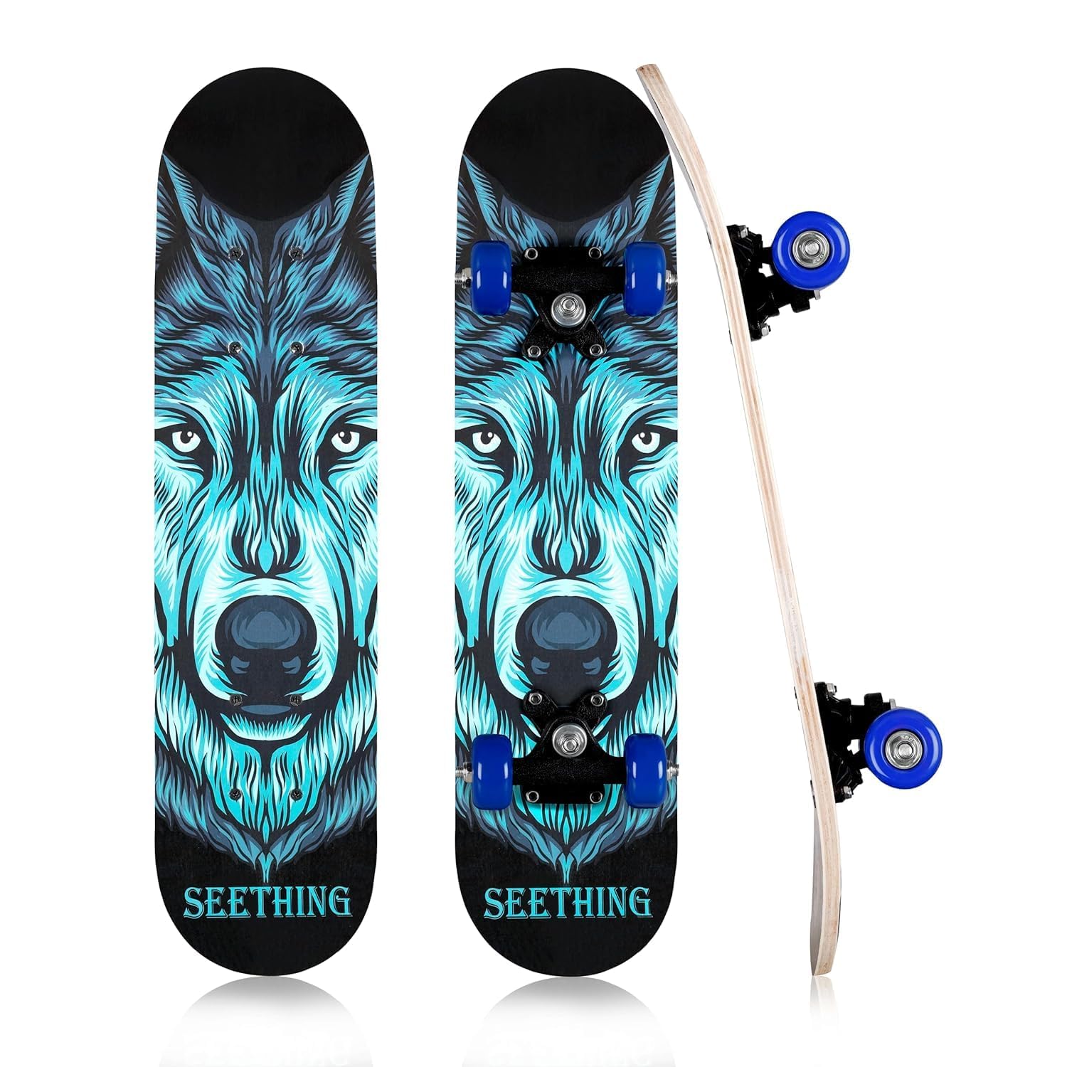 Ginoya Brothers Stylish Sticker,Graphics,4 weels,Large Complete Skateboard, Professional, Skateboard for Beginner Kids,Girls,Boy