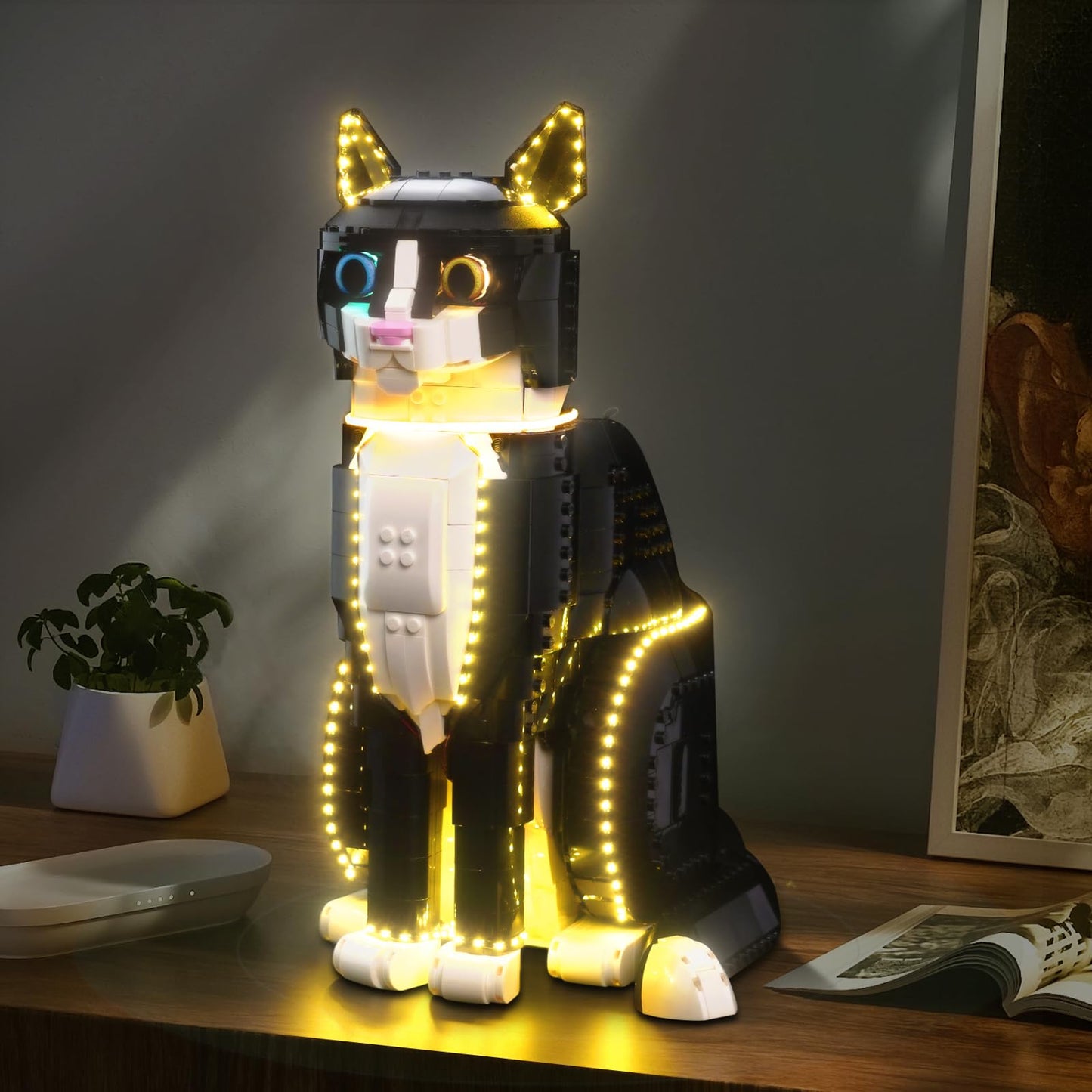 Hilighting Upgraded Led Light Kit Compatible With Lego Tuxedo Cat Building Set, Lights Decoration Compatible With Lego 21349 (Mo