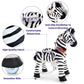 Ponycycle Zebra Kids Ride On Horse Kids Riding Horse Unicorn Toys Classic Model U (With Brake/ 30' Height/Size 3 For Age 3-5) Pony Cycle Ride On Zebra Plush Toy Pony Stuffed Animal Toy Model Ux368