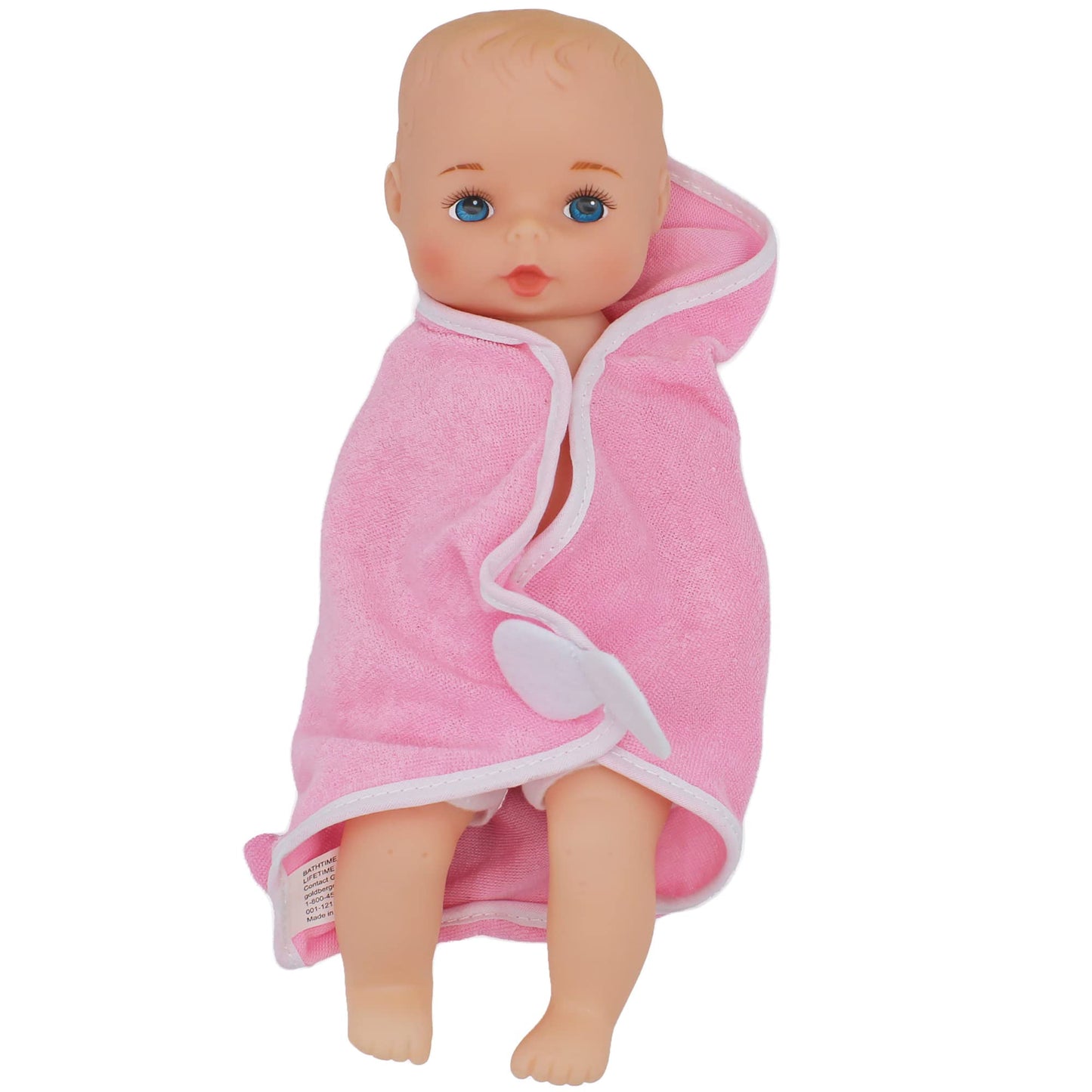 Baby's First 11" Softina Bathtime Doll with Pink Towel - Safe for Kids 1 Year & Up, Plastic, Small