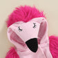 Bonangber Newborn Halloween Costumes Baby Flamingo Costume Velvet Sleeves Hooded Romper Stockings Cute Cosplay Costume(B-Pink,0-