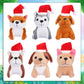 8 Pieces Plush Pets 5 Inch Stuffed Animals Bulk Assorted Cute Stuffed Pet Animal Plush Toys Small Plush Animals For Kids Halloween School Classroom Animal Themed Party Supplies Decors (Santa Style)