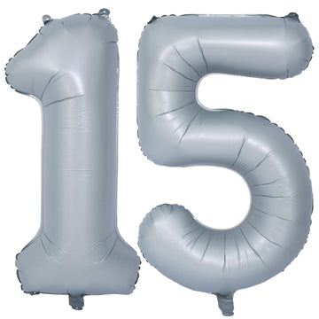 40 In Matte Gray Number Balloons Helium Foil Mylar Balloon Birthday Party Banquet Decoration 15
