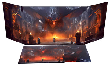 CZYY 4-Panel DM Screen - Black Cardboard Game Master Shield with Erasable Pockets for RPG & Dungeon Masters, Small Size, Style A