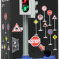 Kiddie Play Traffic Signs And Crosswalk Light Signal Toys For Kids (12Pcs)