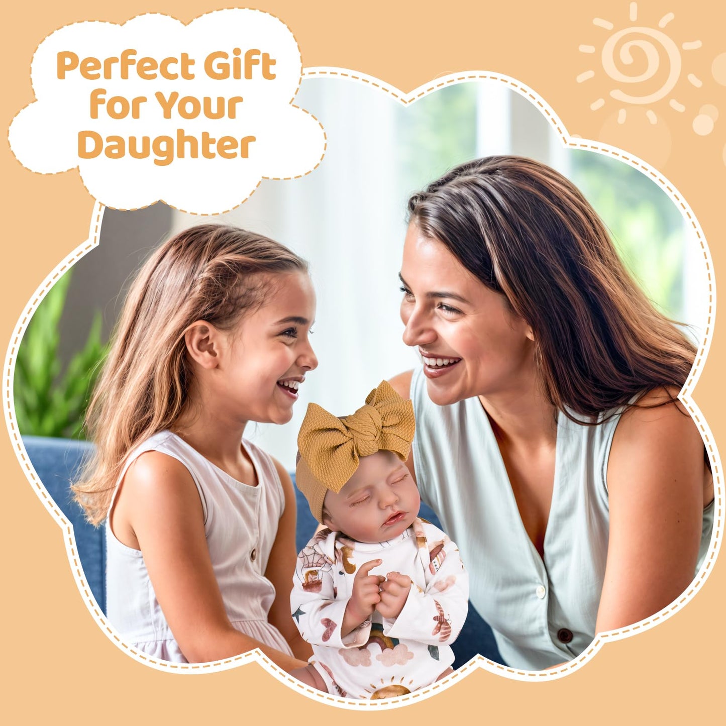 Aori Lifelike Reborn Baby Dolls Real Life Realistic Baby Dolls 20 '' Sleeping Newborn Baby Girl With Rainbow Doll Clothes For Gi