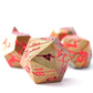Soar Forge Metal Dice for DND - Pharaoh Ruins Gold Metal Dice with Red Cracks - Polyhedral Dice Set Compatible with D&D, Pathfin