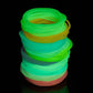Hotop 100 Pcs 80s Multicolor Silicone Jelly Bracelets Rainbow Glow Neon Stretchable Gel Gummy Rubber Bracelets Hair Ties 80s Pa