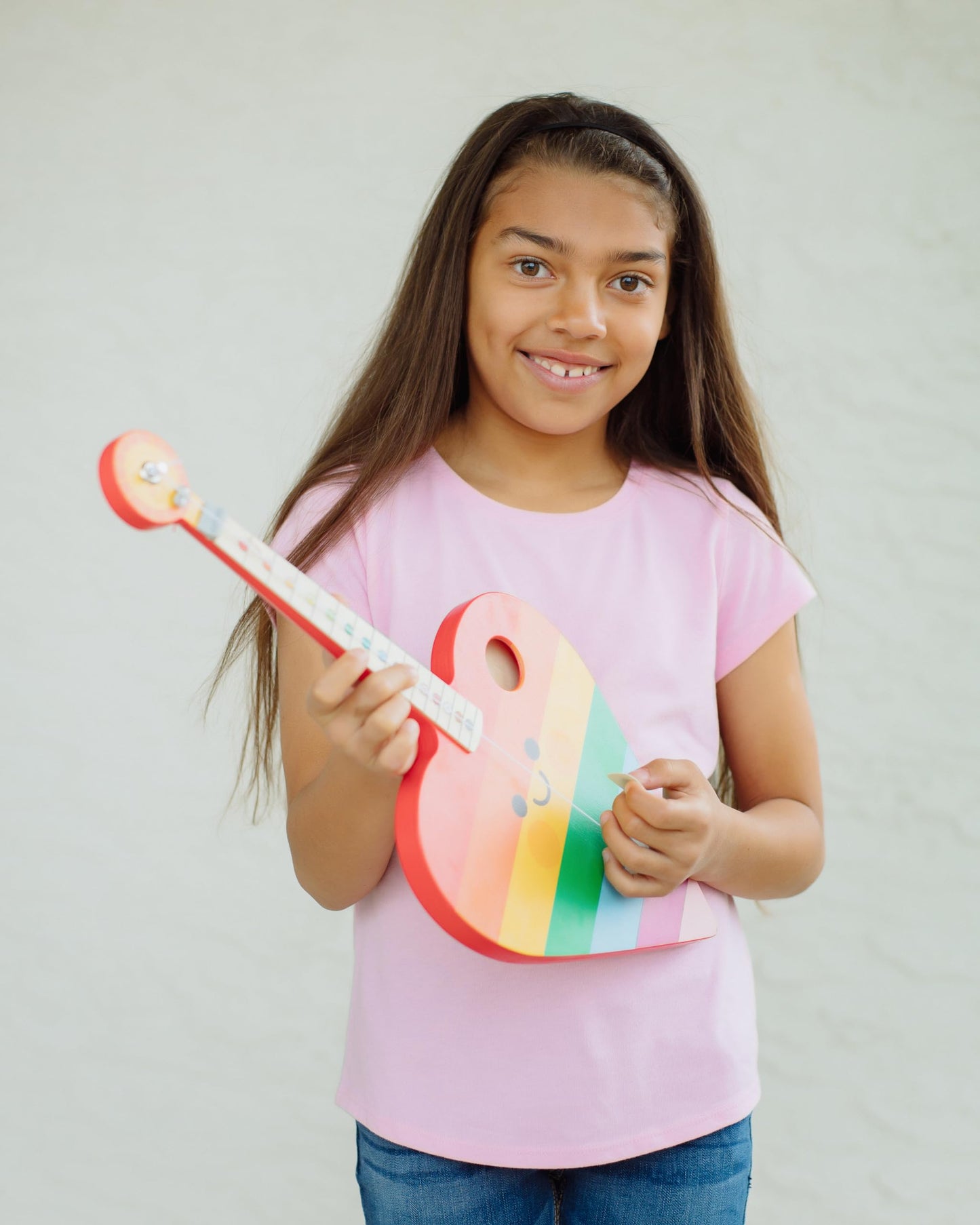 Tinkertar - Rainbow Heart - The Easiest Way To Start And Learn Guitar - Premium Wood Construction - 1 Stringed Toy Instrument Fo