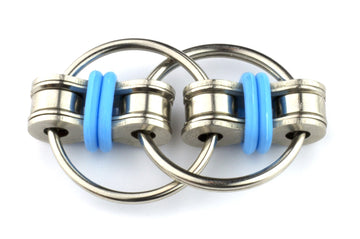 Tom's Fidgets Flippy Chain Fidget Toy - Stress Reducer for ADHD, Anxiety, Autism - Blue - Ideal for Adults & Kids